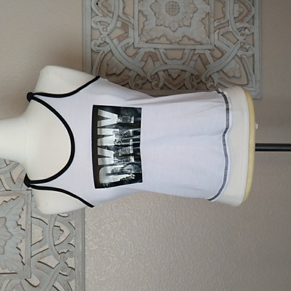 DKNY Girls | Racerback Tank Top | Black and White